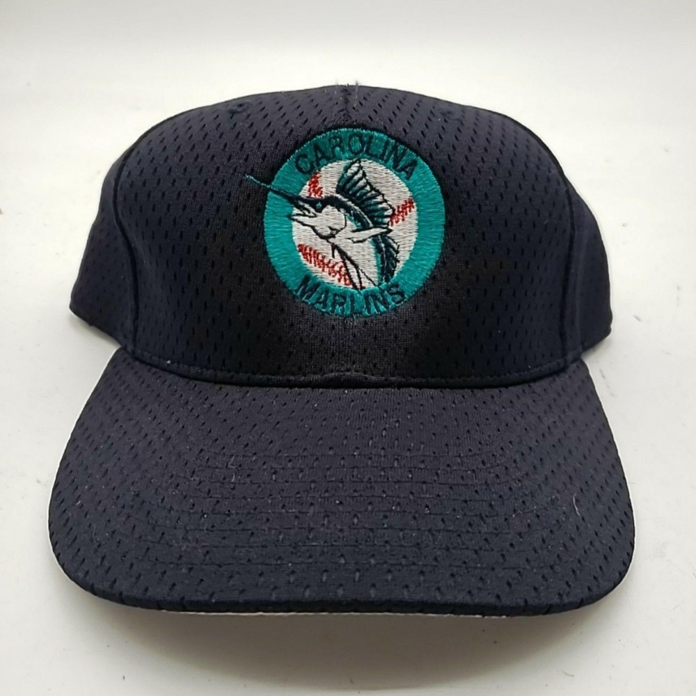 Carolina Marlins Hat Cap‎ Fitted Mens 7 3/8 Blue Baseball Richardson Mesh